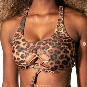 Leopard Print Pole Top *RARE* - Vekker LA - Malibu Bra - Size Medium